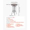 Black Round Patio Bar Table 23.6in Bistro Table Compact Indoor Outdoor 1-2 People